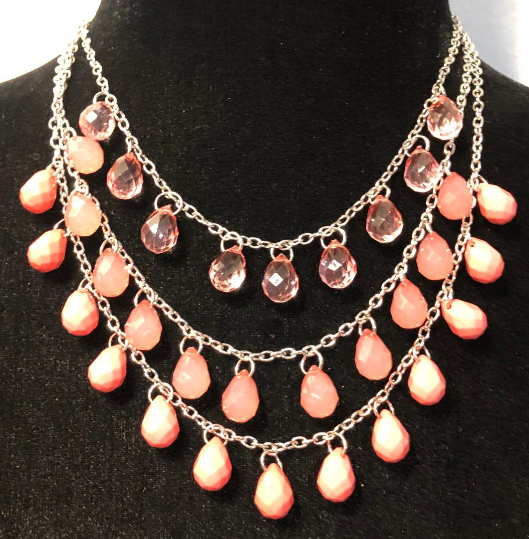 O7-  Coral Beads and Silver