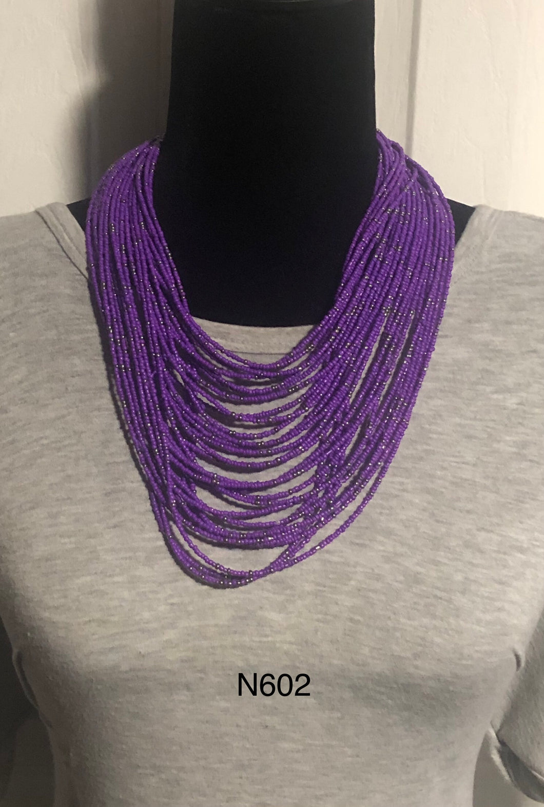 Rio Rainforest - Purple - Seed Beads - Necklace & Earrings