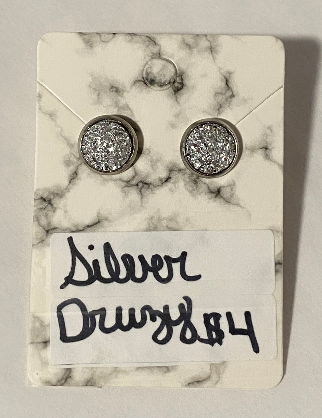 Silver Druzy earrings