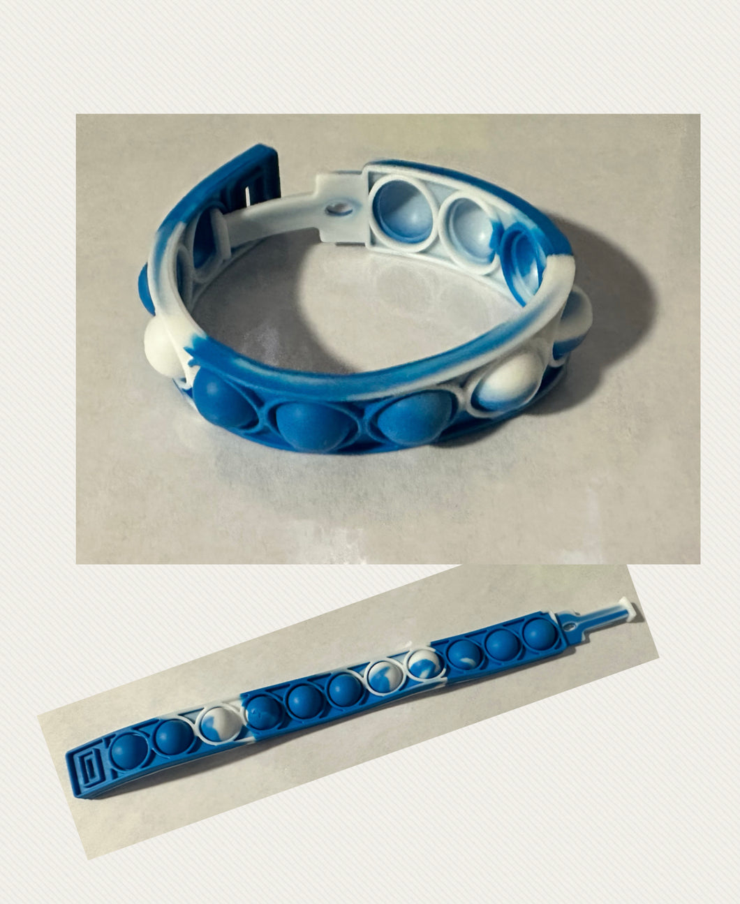 Blue and white PopIt Bracelet