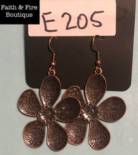 Load image into Gallery viewer, Fresh Florals - Copper Earrings
