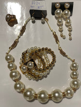 Load image into Gallery viewer, Fiercely 5th Avenue- White Pearls and Gold Set
