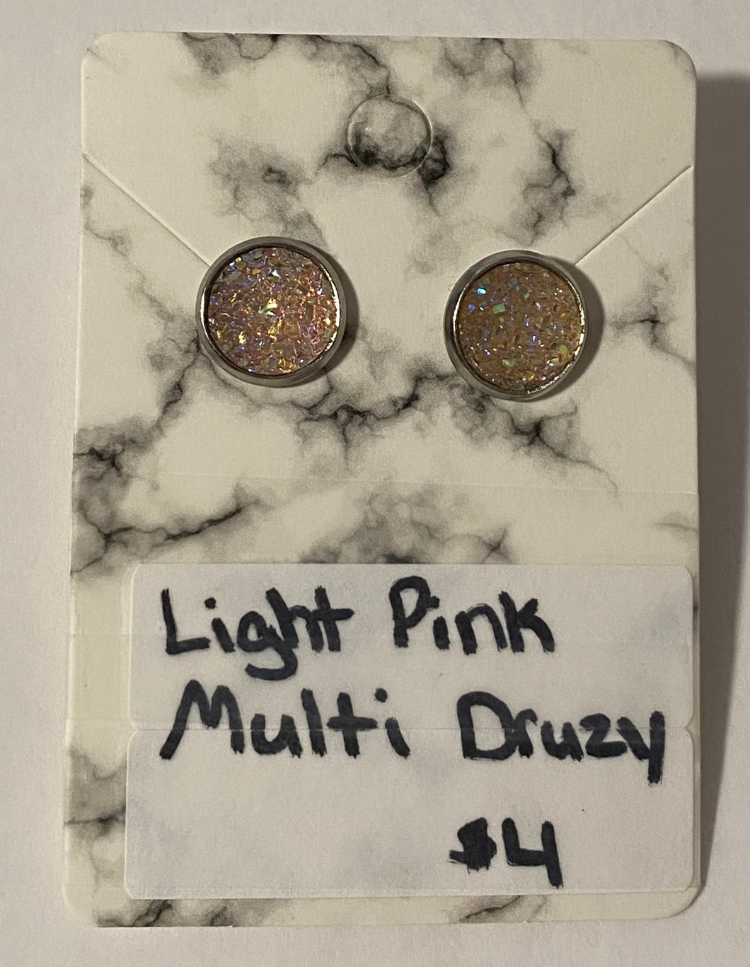 Light Pink Multi Druzy earrings