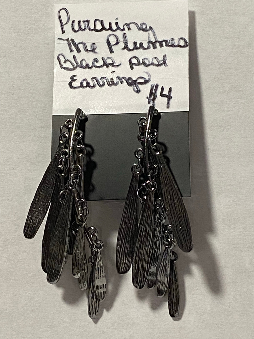 Pursuing The Plumes Black Post Earring