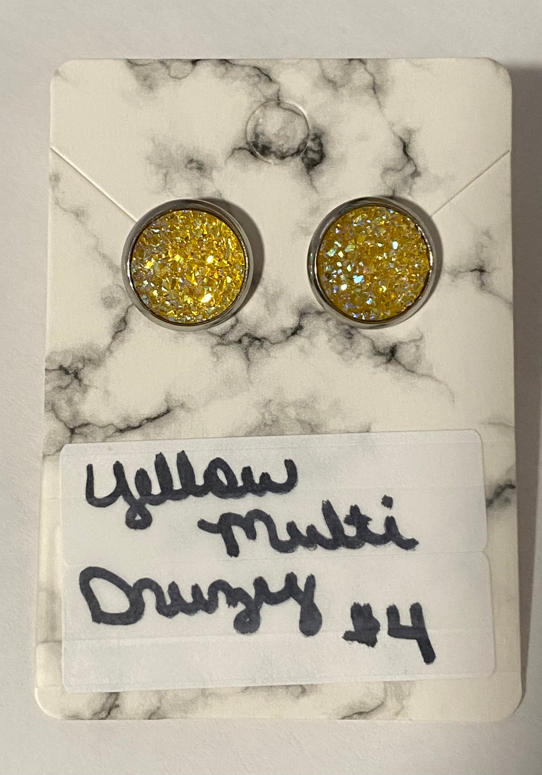 Yellow Multi Druzy earrings