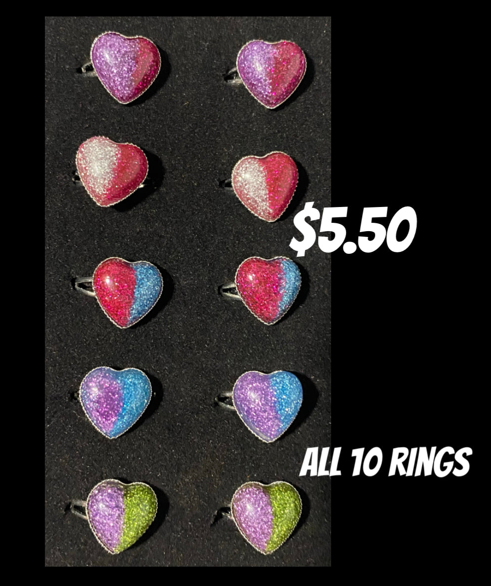 Starlet shimmer heart rings