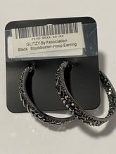 Load image into Gallery viewer, GLITZY By Association Black Blockbuster-Hoop Earring
