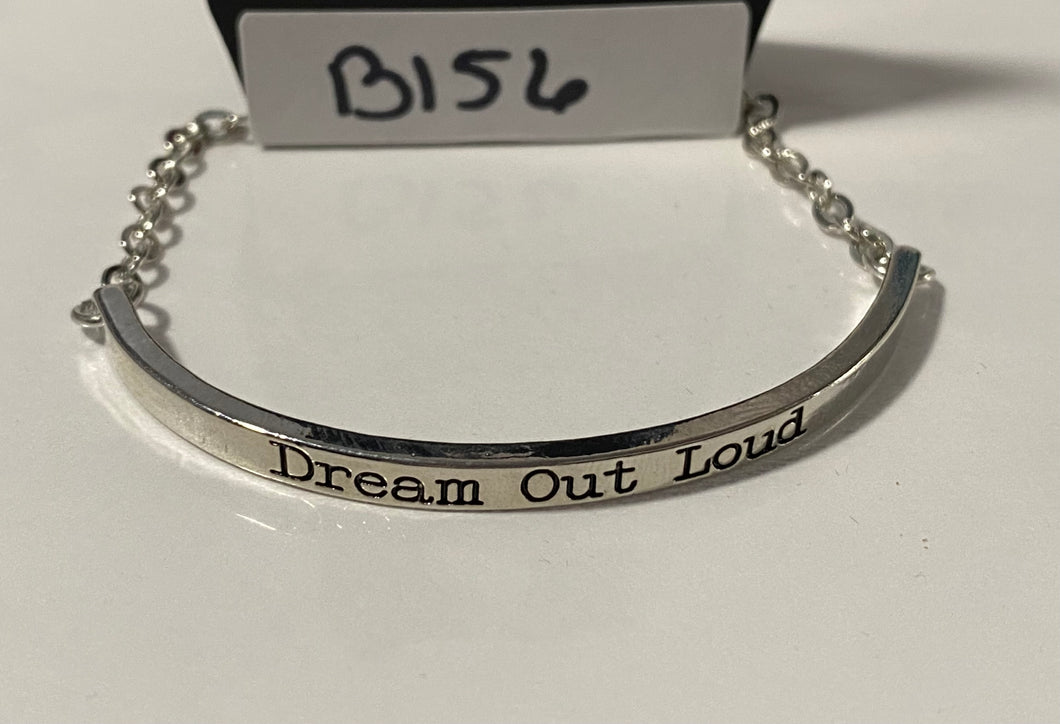 Dream Out Loud - Silver - Stamped Inspirational - Inspirational Bracelet