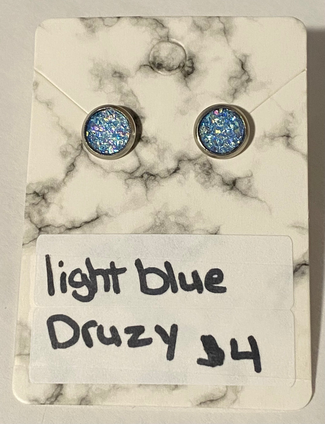 Light blue Druzy earrings