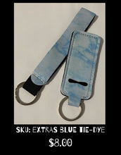 Load image into Gallery viewer, Chapstick holder and keychain- blue tie-dye
