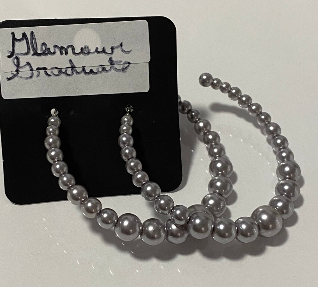 Glamour Graduate Silver Hoop Earring