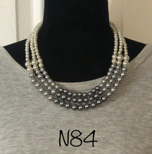 Load image into Gallery viewer, Lady In Waiting - White / Silver / Gray Pearls Necklace n84
