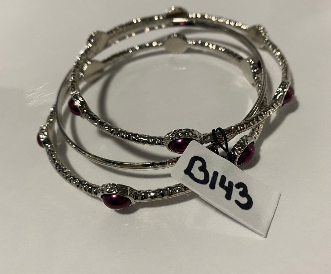 Bangle Belle - purple and silver bangle bracelet