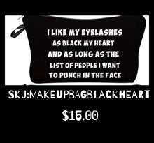 Load image into Gallery viewer, Makeup Bag “ Black Heart”
