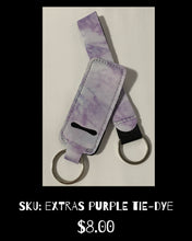 Load image into Gallery viewer, Chapstick holder and key chain - purple tie-dye
