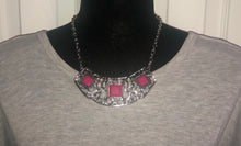 Load image into Gallery viewer, Hot pink and silver Necklace
