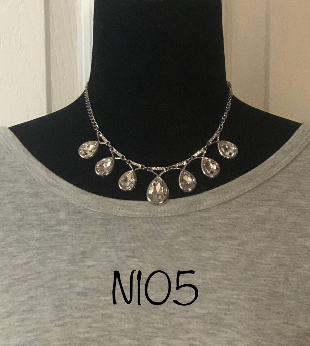 Silver Rhinestone Necklace