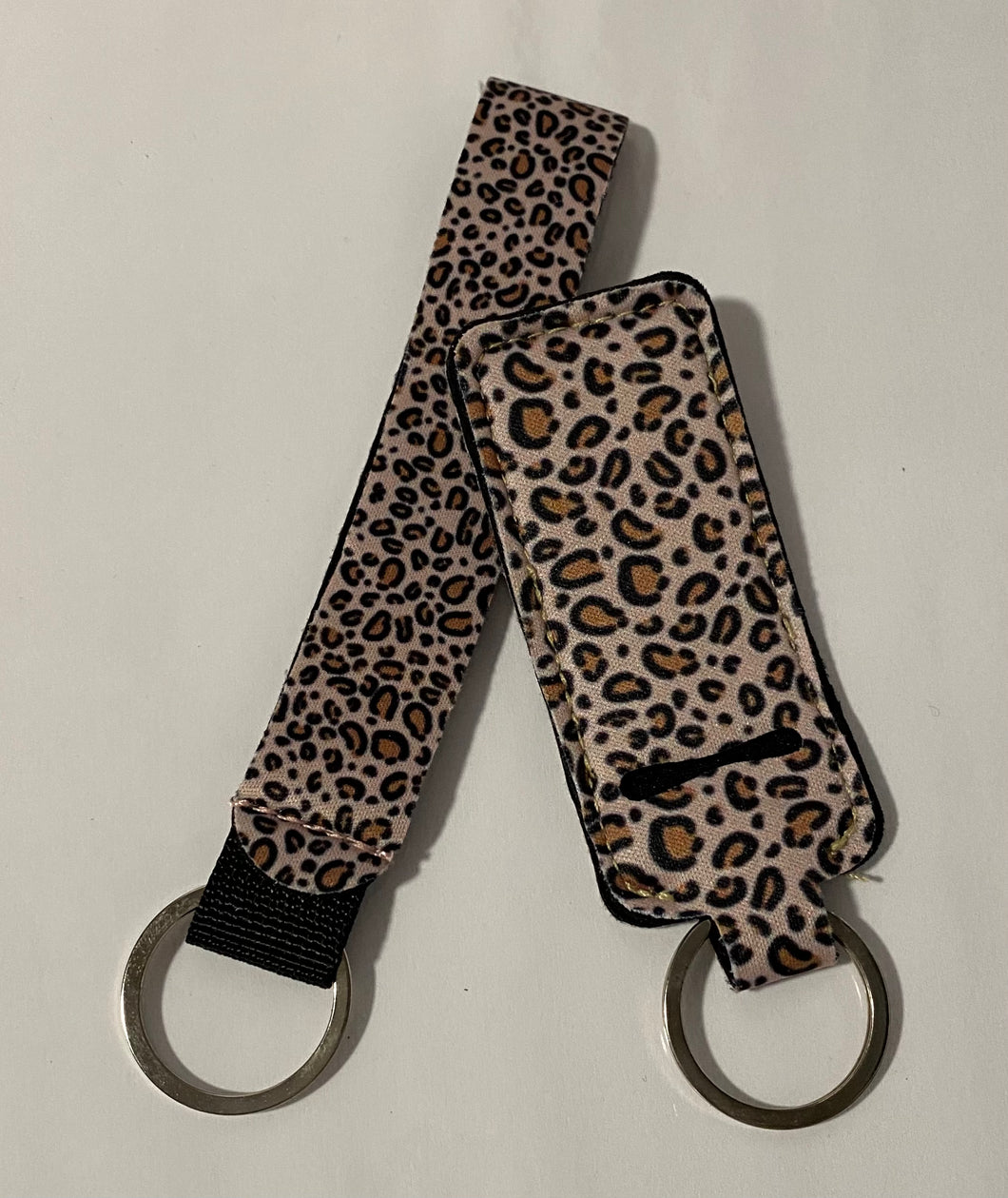 Chapstick holder and keychain- leopard print