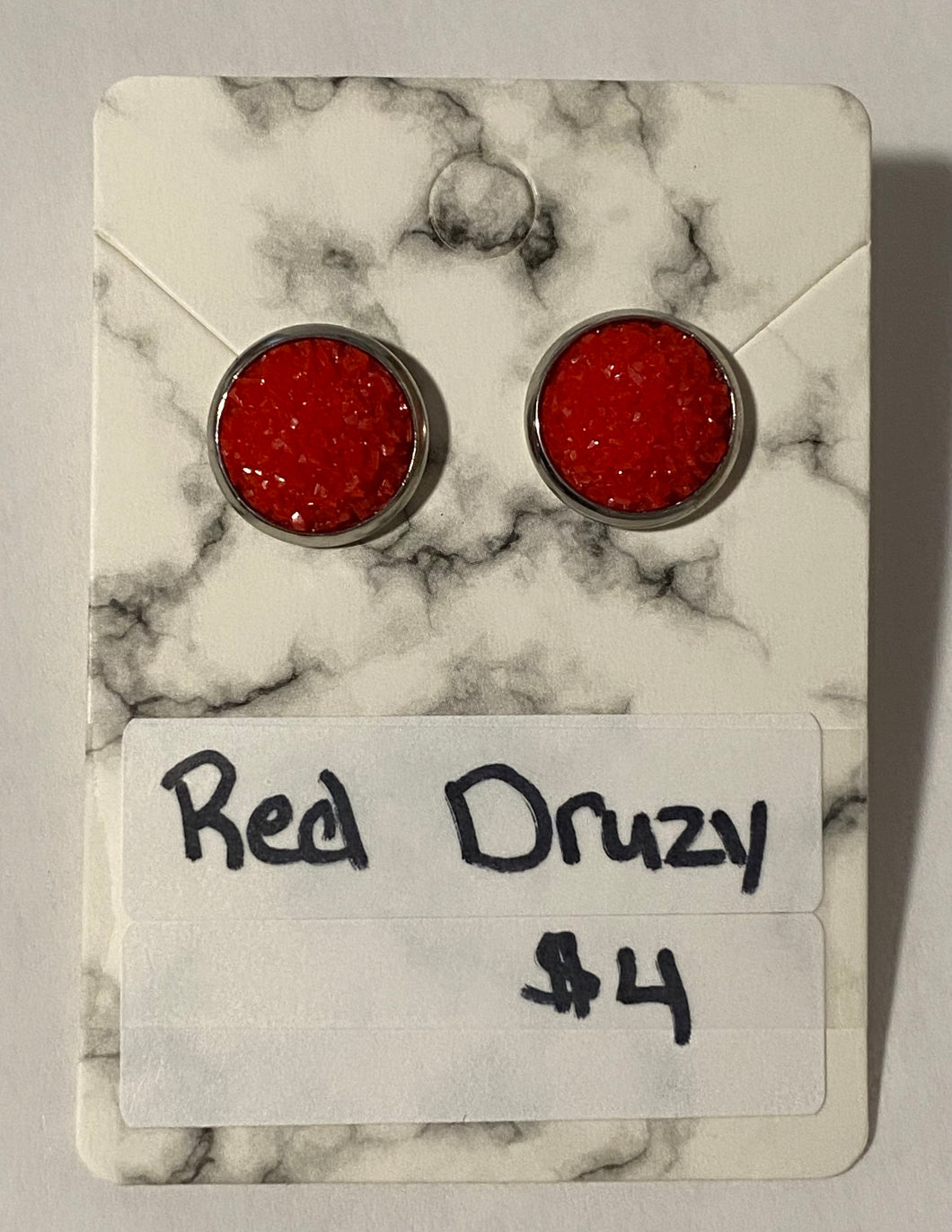 Red Druzy earrings