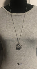 Load image into Gallery viewer, A Mothers Heart - White and Silver Heart Pendant Necklace
