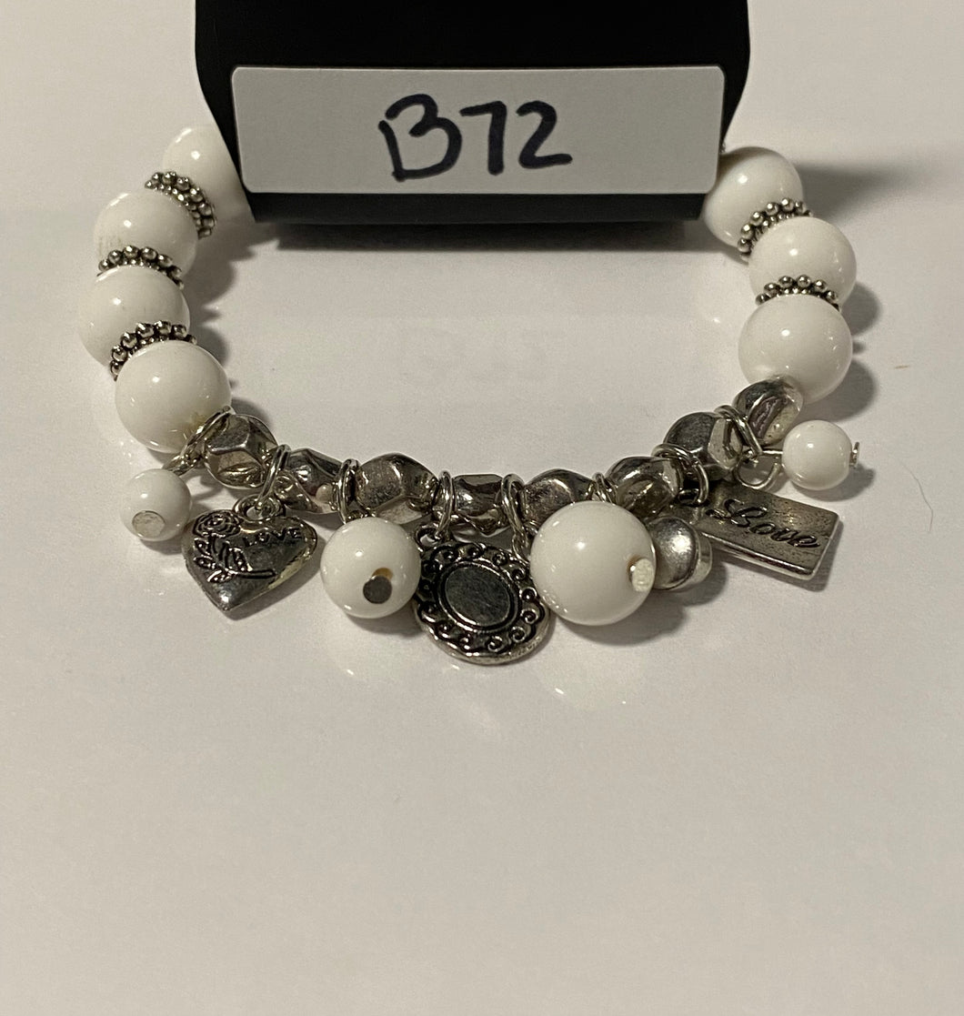 One True Love- White and Silver Bracelet