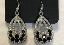 Load image into Gallery viewer, Sparkling Stardom - Black Rhinestone Earrings
