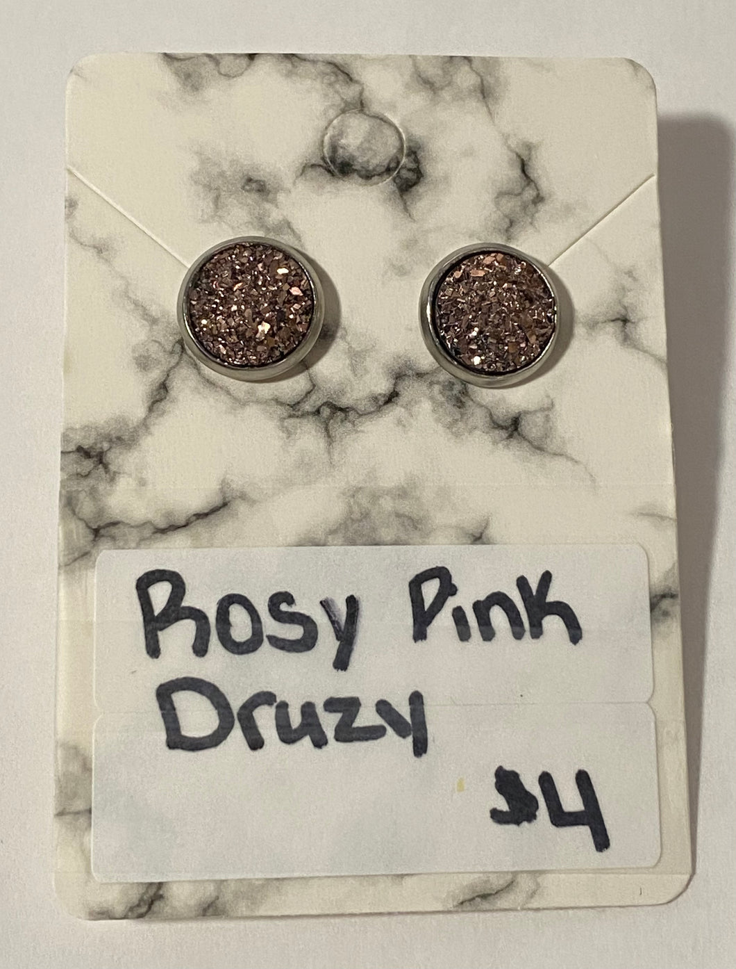 Rosy Pink Druzy earrings