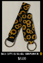 Load image into Gallery viewer, Chapstick holder and keychain- black sunflower 🌻
