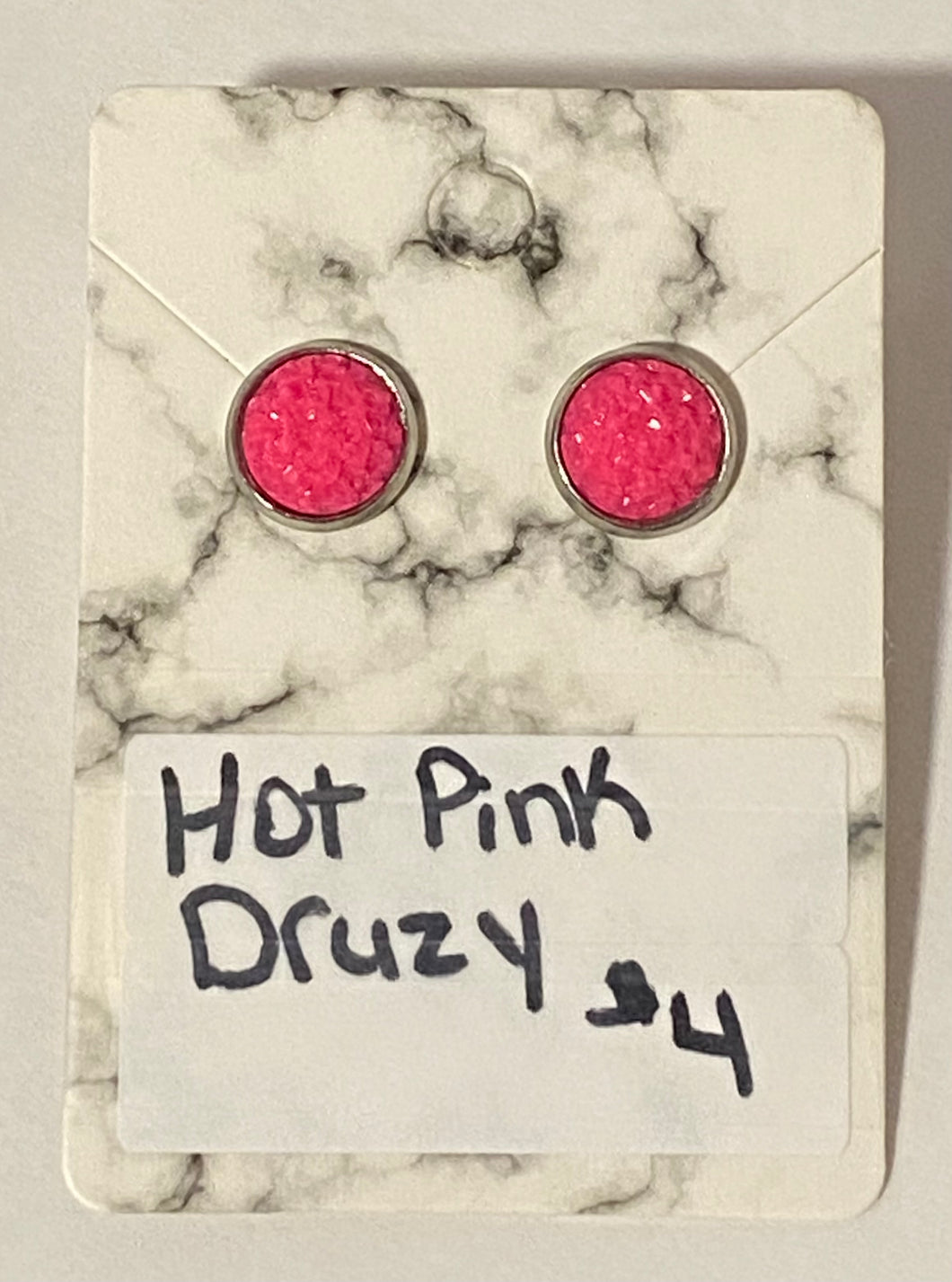 Hot Pink Druzy earrings