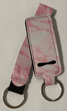 Load image into Gallery viewer, Chapstick holder and keychain- pink tie dye
